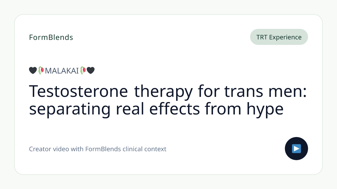 Testosterone therapy for trans men: separating real effects from hype