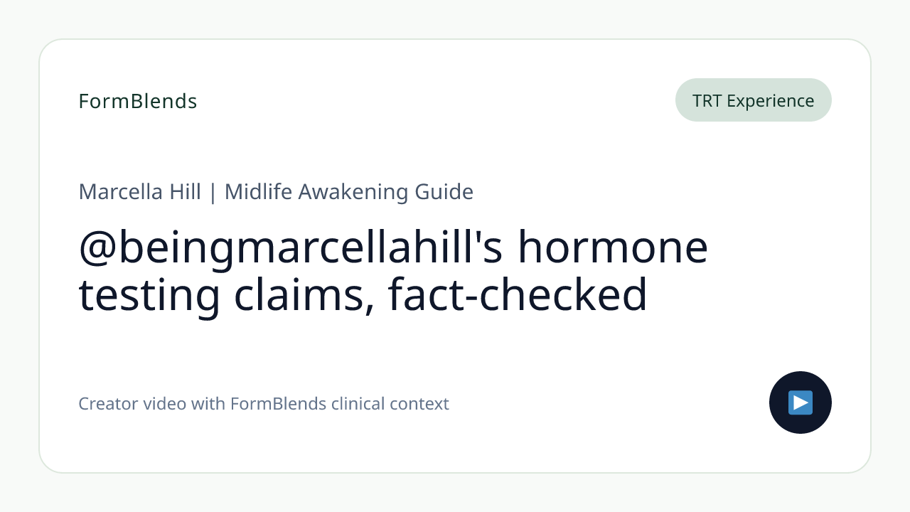 @beingmarcellahill's hormone testing claims, fact-checked
