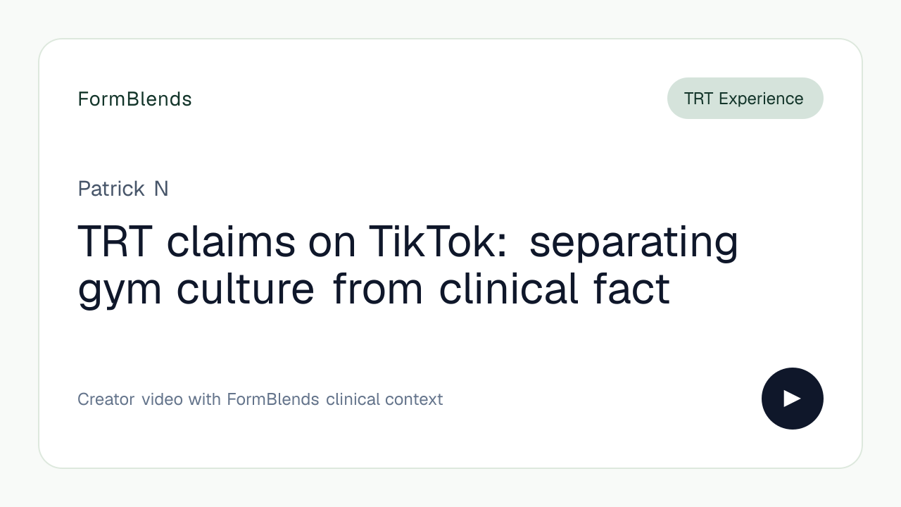 TRT claims on TikTok: separating gym culture from clinical fact