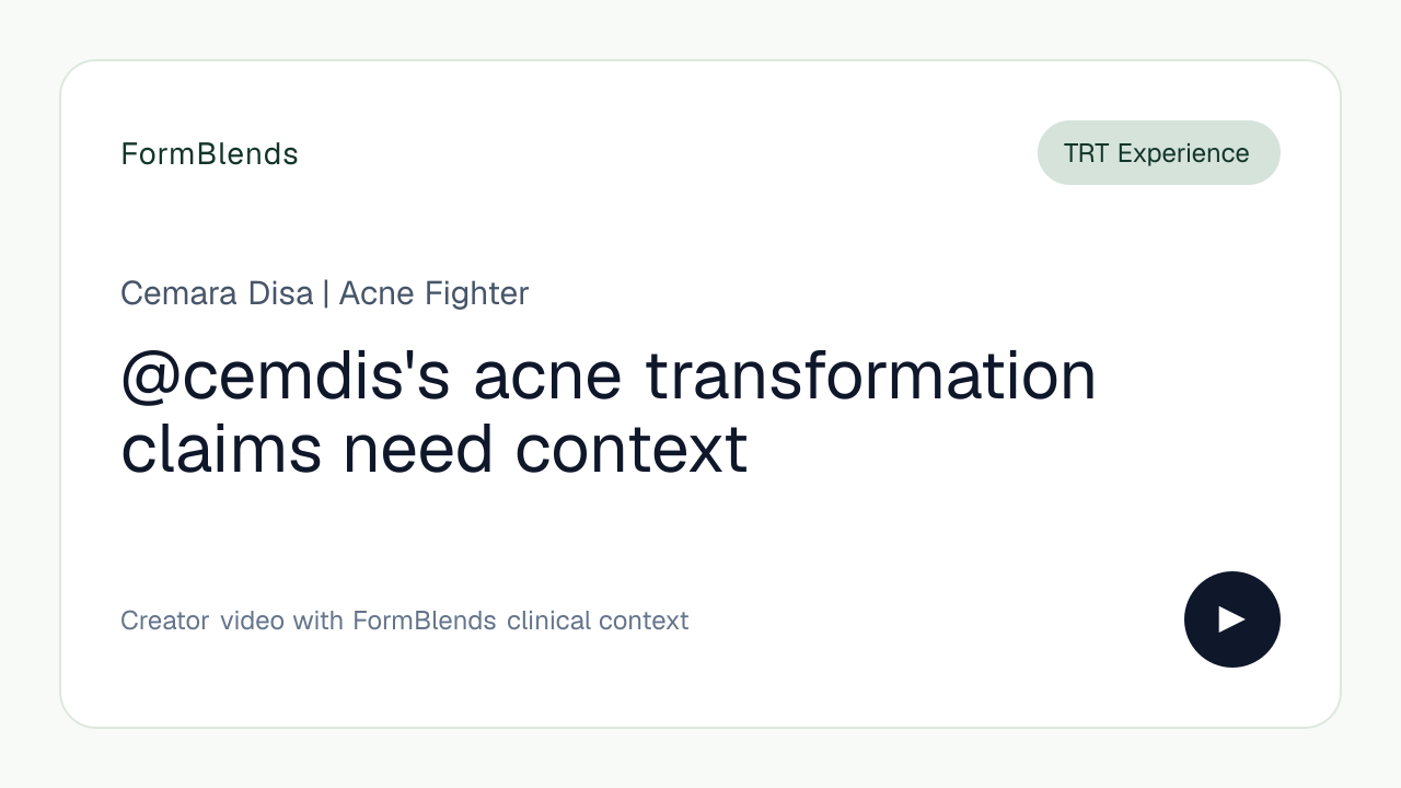 @cemdis's acne transformation claims need context