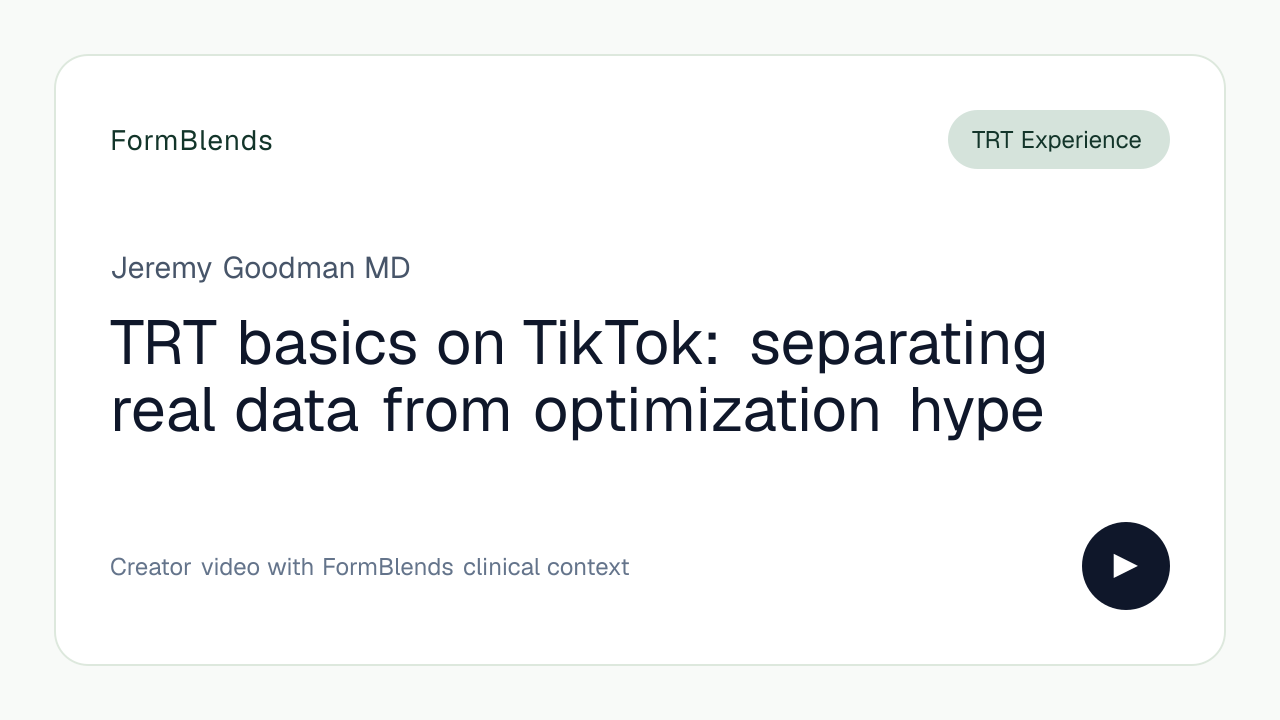 TRT basics on TikTok: separating real data from optimization hype