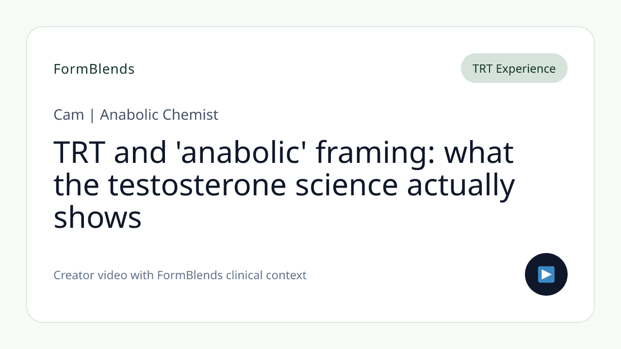 TRT and 'anabolic' framing: what the testosterone science actually shows