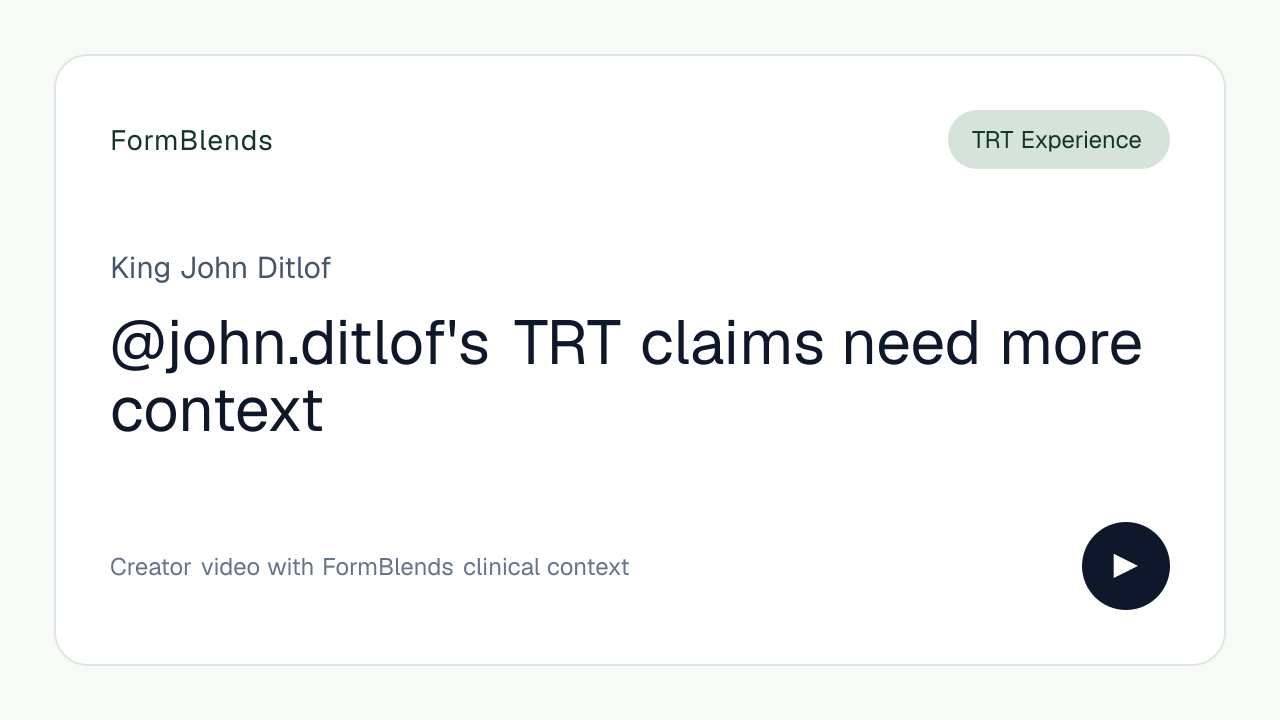 @john.ditlof's TRT claims need more context