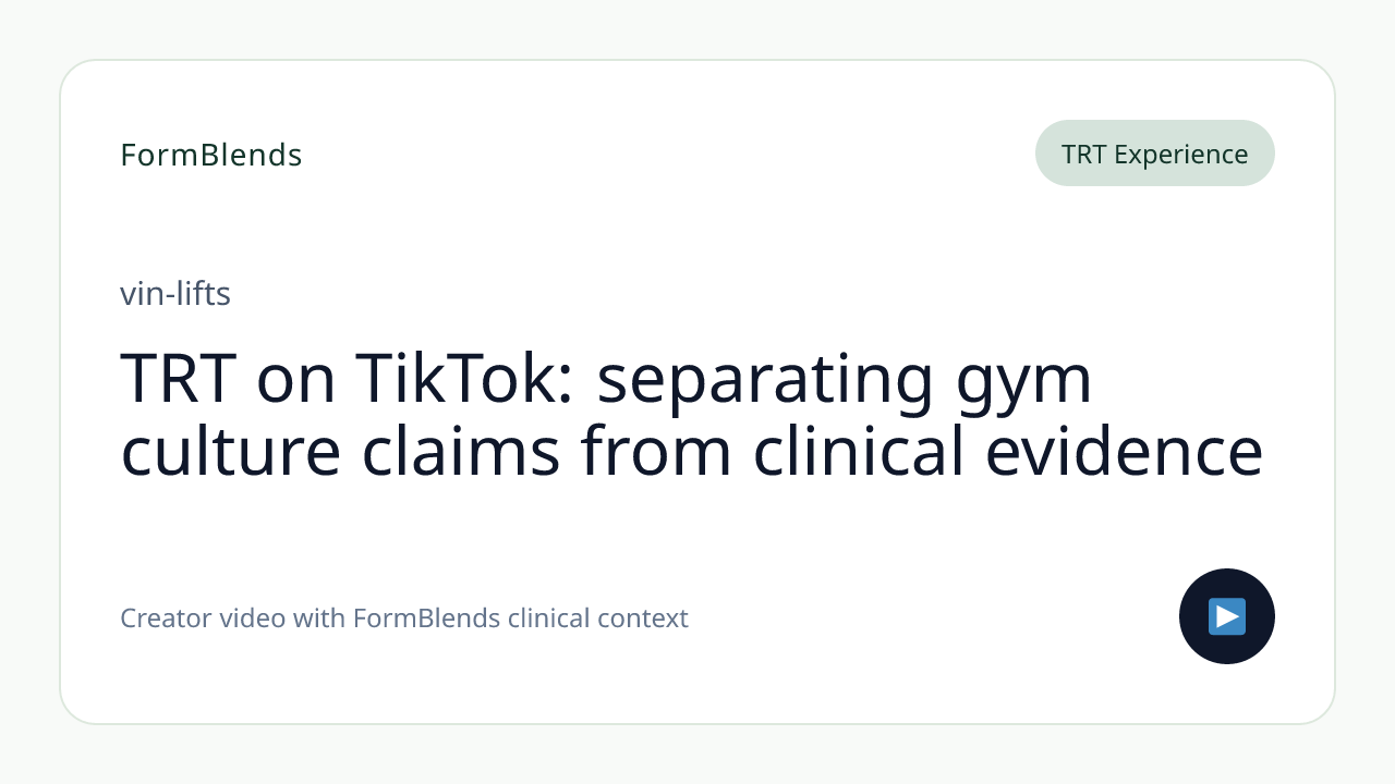 TRT on TikTok: separating gym culture claims from clinical evidence
