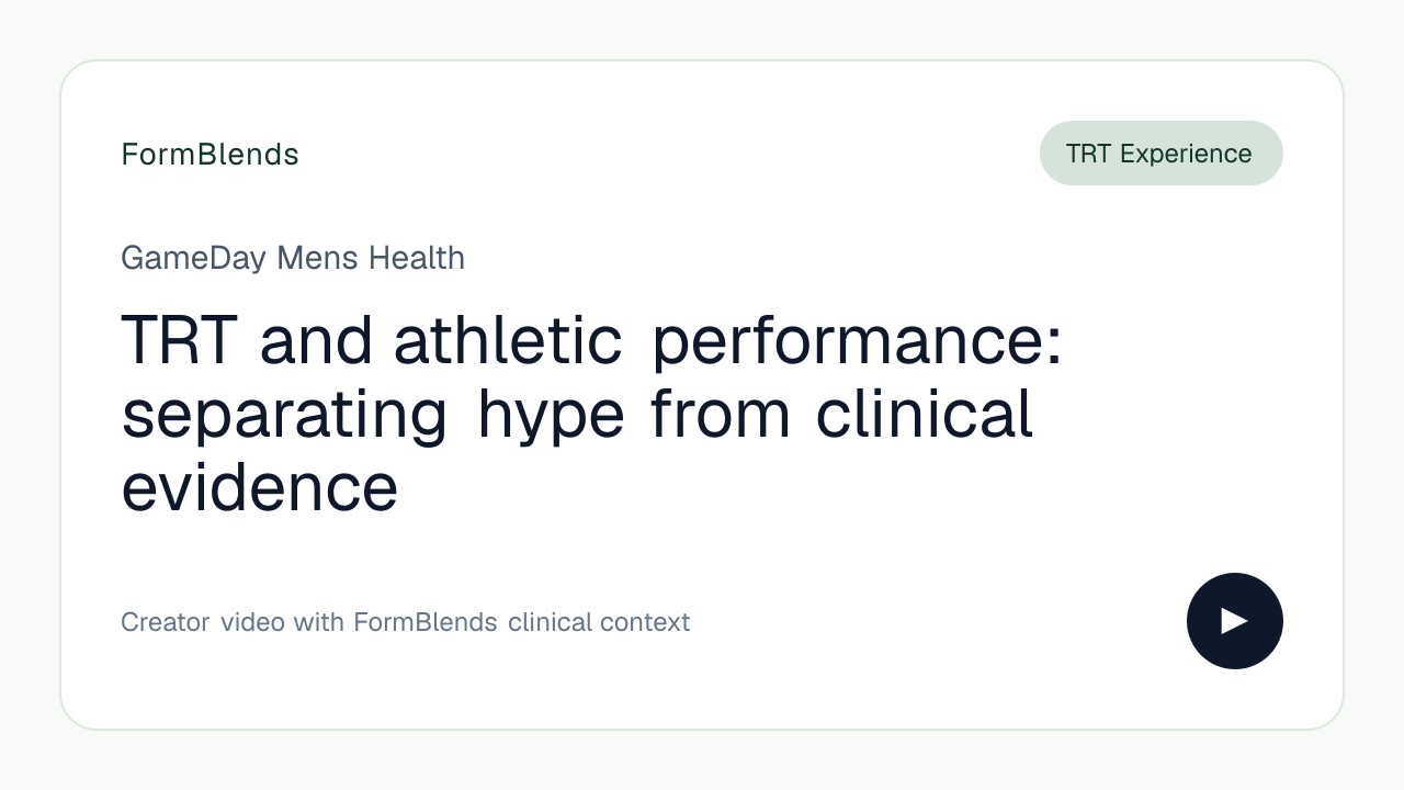 TRT and athletic performance: separating hype from clinical evidence