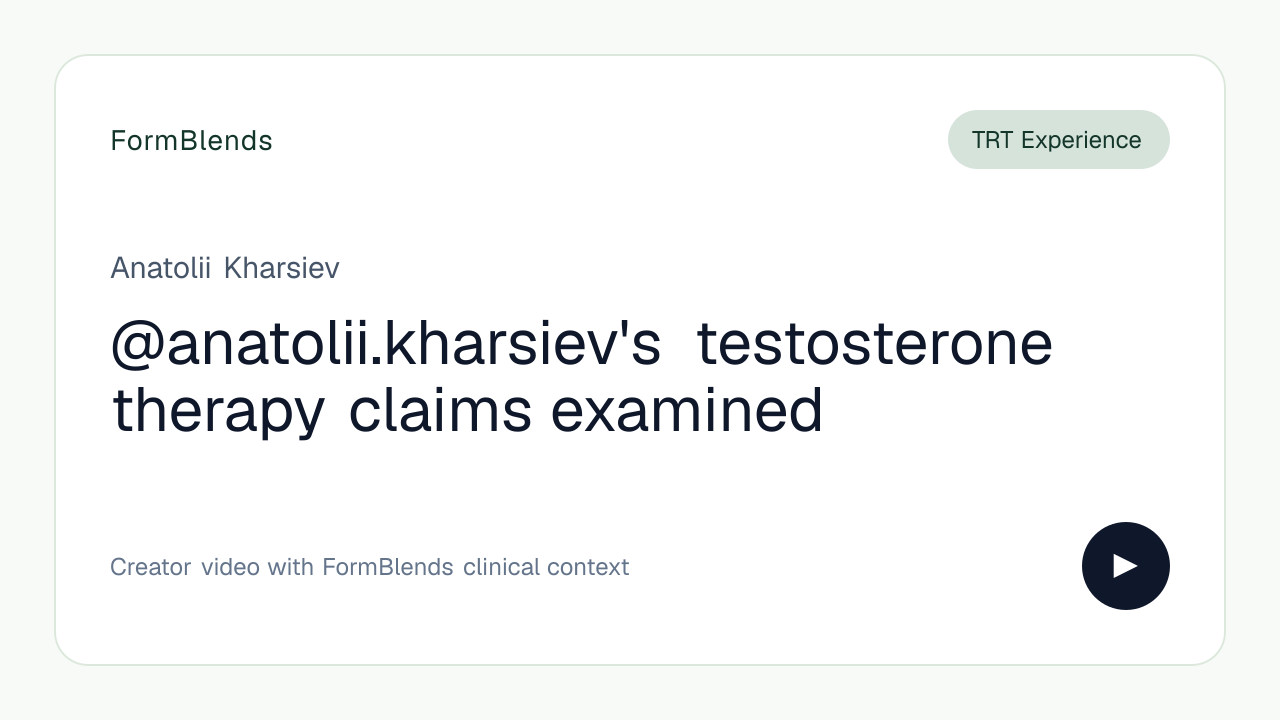 @anatolii.kharsiev's testosterone therapy claims examined