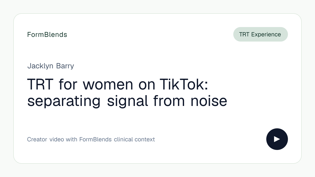 TRT for women on TikTok: separating signal from noise