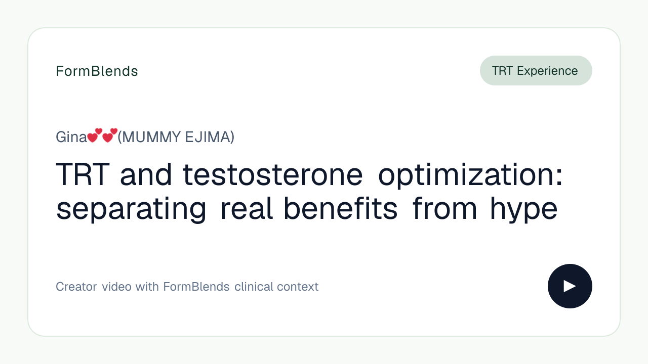 TRT and testosterone optimization: separating real benefits from hype