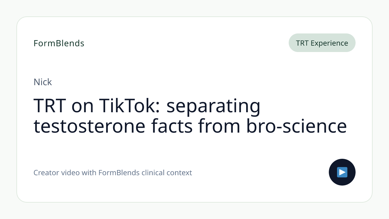 TRT on TikTok: separating testosterone facts from bro-science