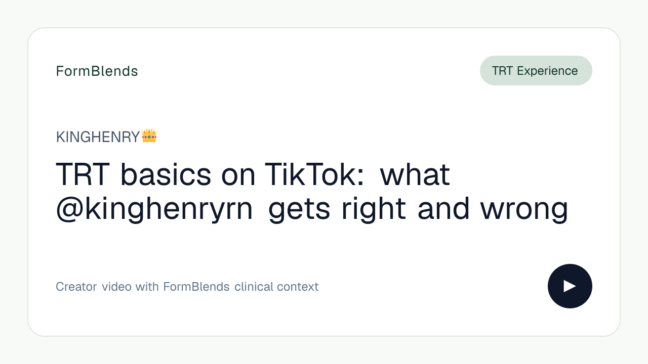 TRT basics on TikTok: what @kinghenryrn gets right and wrong