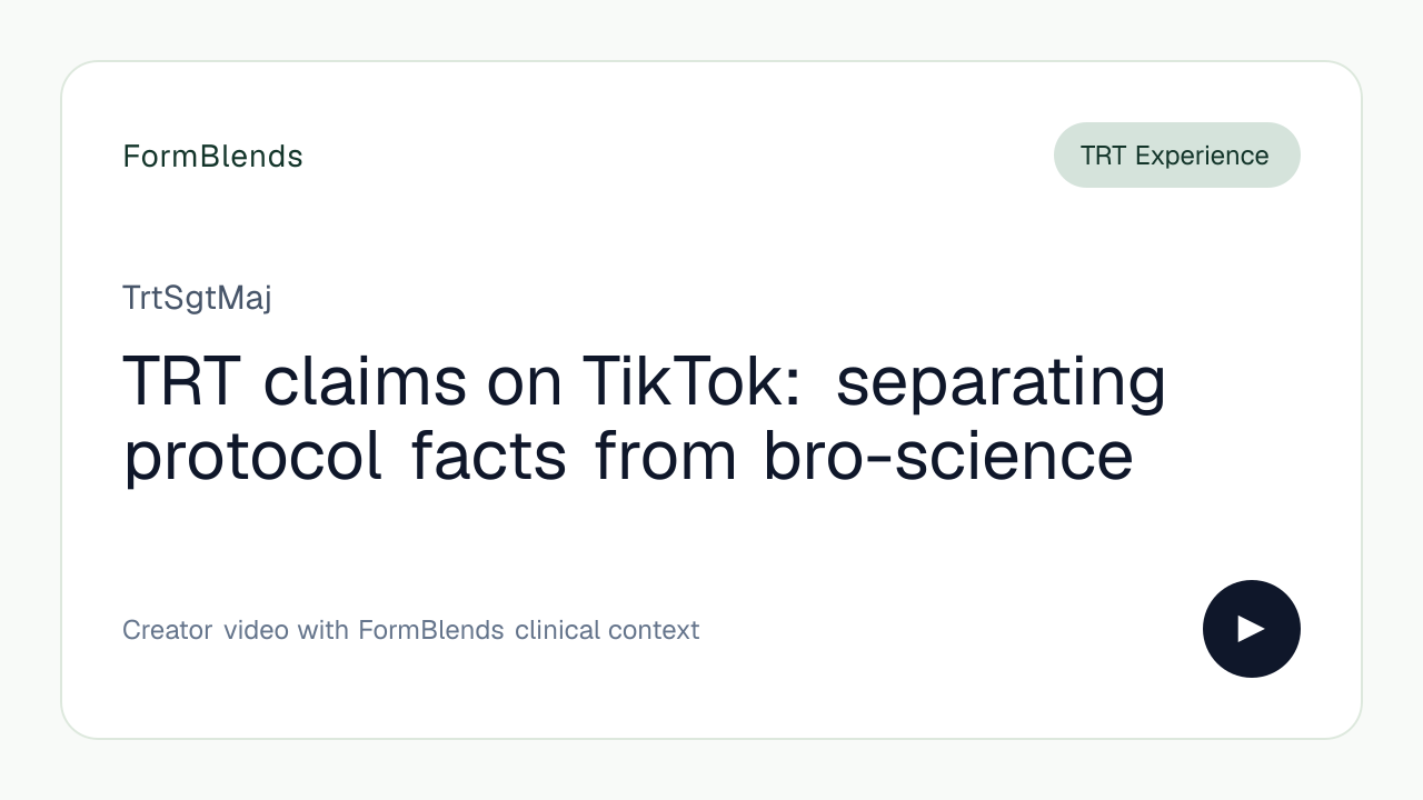 TRT claims on TikTok: separating protocol facts from bro-science
