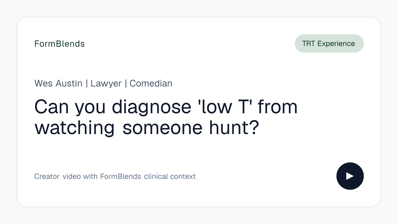 Can you diagnose 'low T' from watching someone hunt?