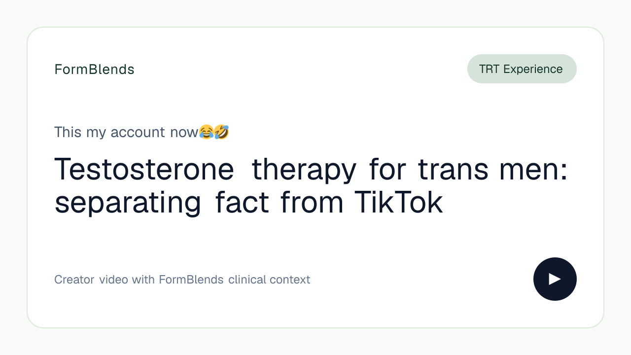 Testosterone therapy for trans men: separating fact from TikTok