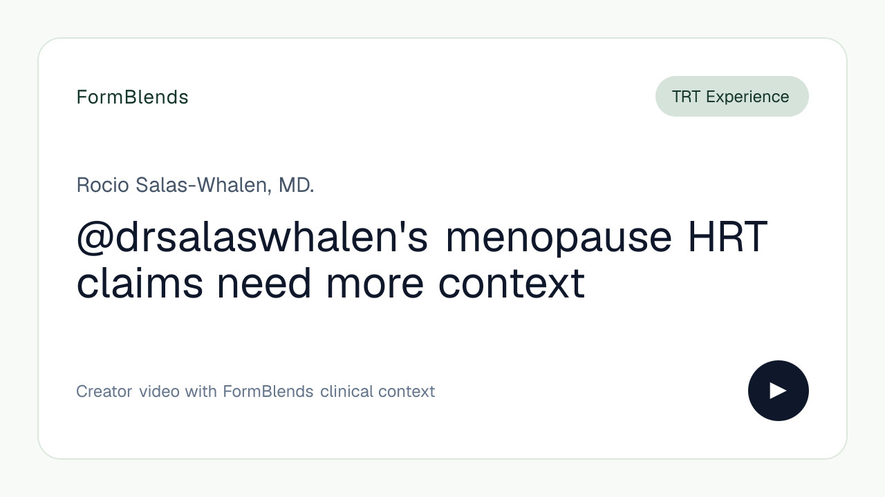 @drsalaswhalen's menopause HRT claims need more context
