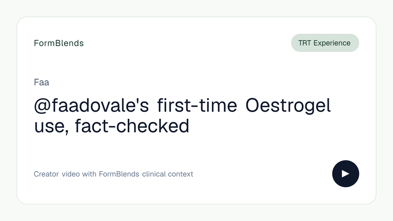 @faadovale's first-time Oestrogel use, fact-checked