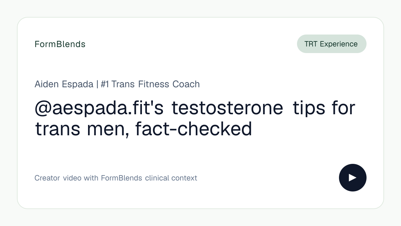 @aespada.fit's testosterone tips for trans men, fact-checked