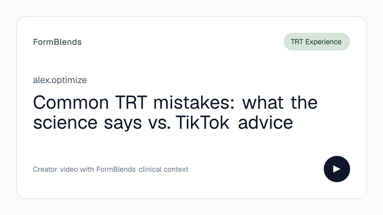 Common TRT mistakes: what the science says vs. TikTok advice