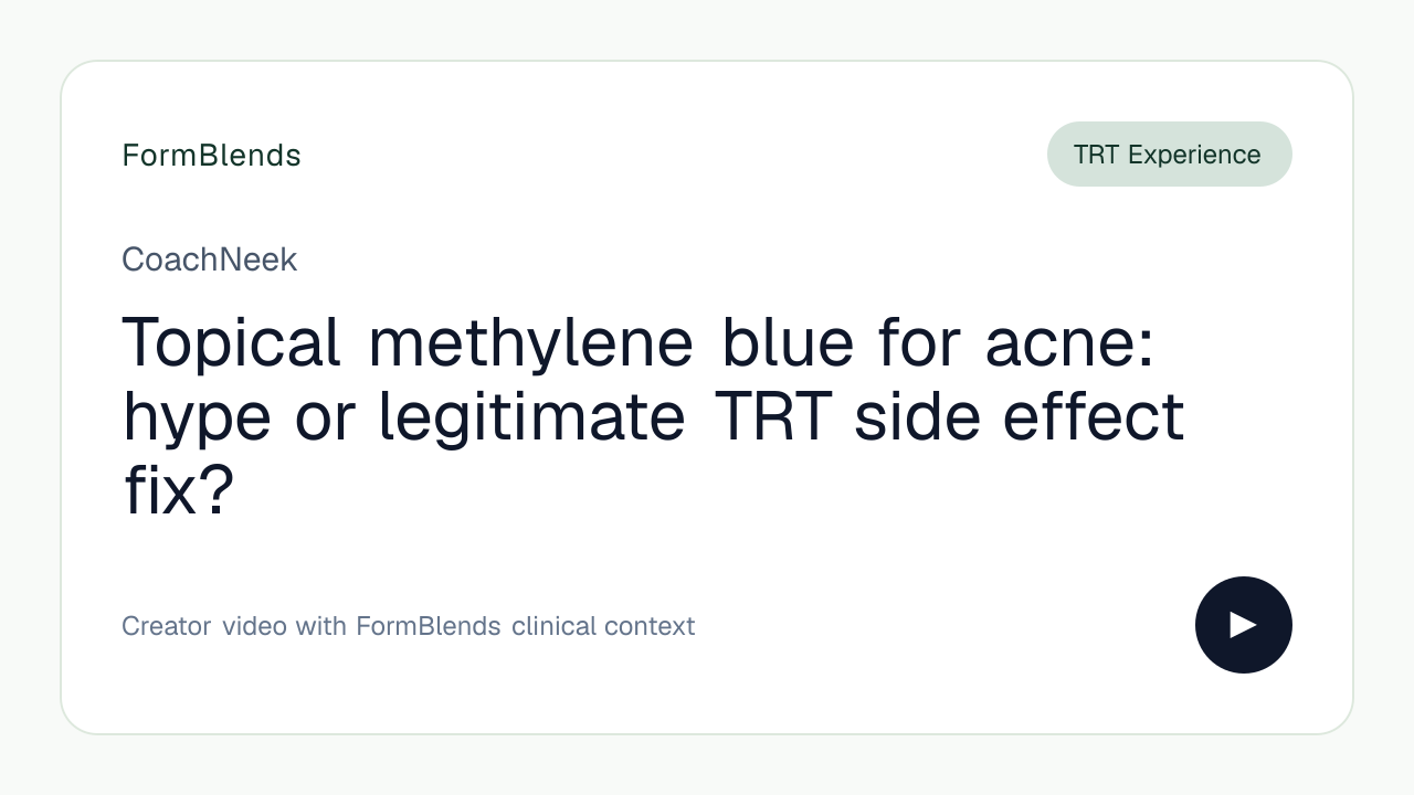Topical methylene blue for acne: hype or legitimate TRT side effect fix?