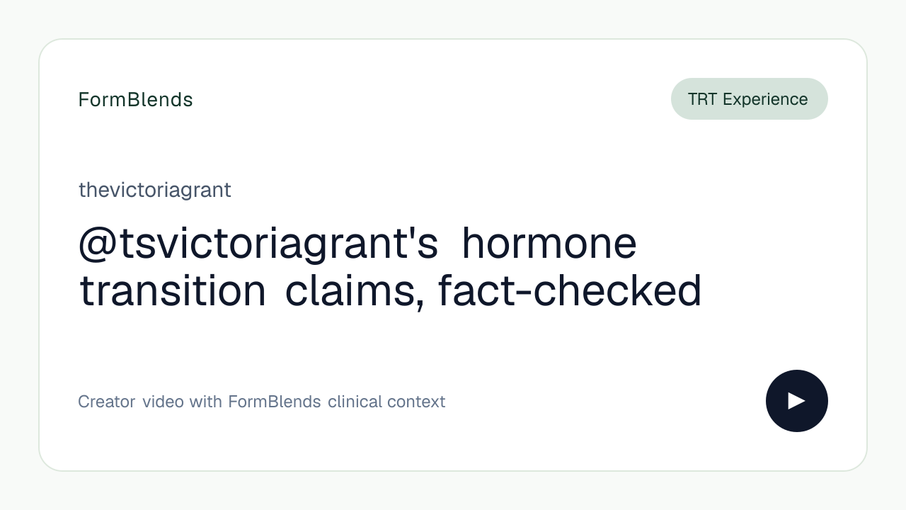 @tsvictoriagrant's hormone transition claims, fact-checked