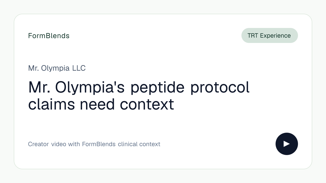 Mr. Olympia's peptide protocol claims need context