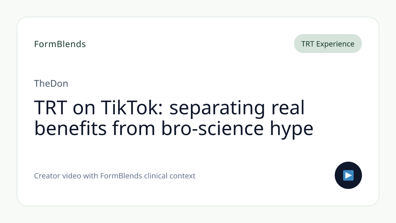 TRT on TikTok: separating real benefits from bro-science hype