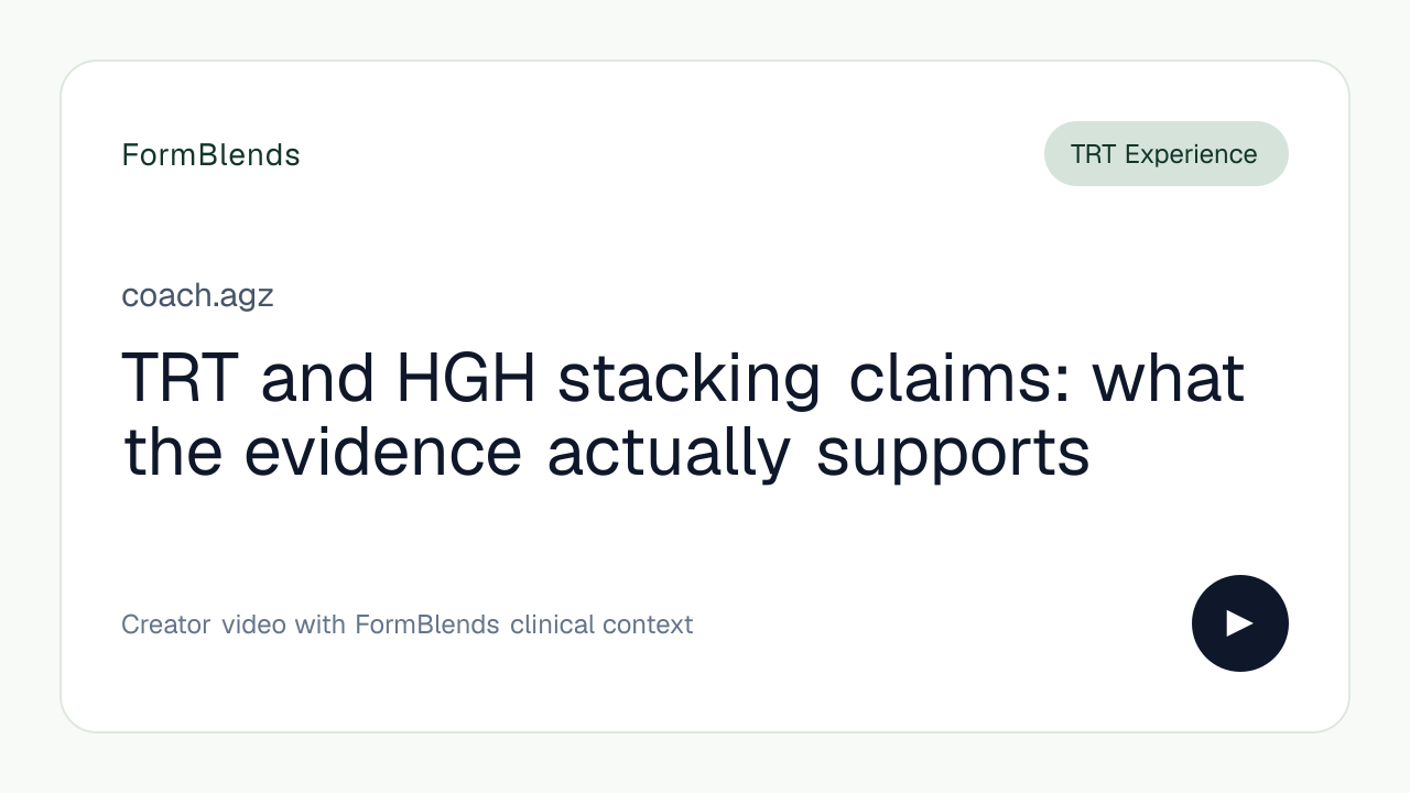 TRT and HGH stacking claims: what the evidence actually supports