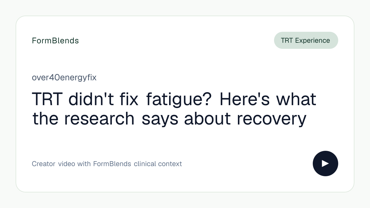 TRT didn't fix fatigue? Here's what the research says about recovery