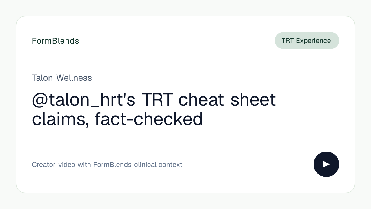 @talon_hrt's TRT cheat sheet claims, fact-checked