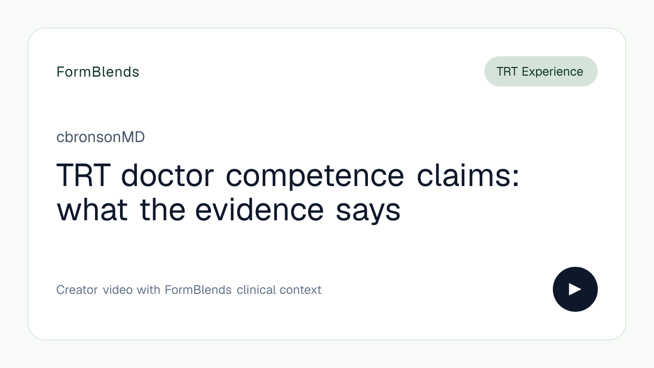 TRT doctor competence claims: what the evidence says
