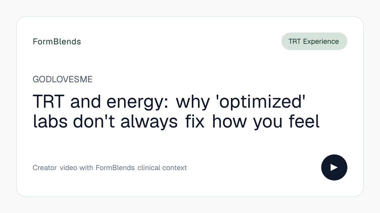 TRT and energy: why 'optimized' labs don't always fix how you feel