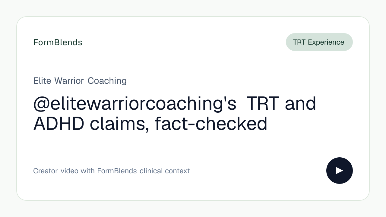 @elitewarriorcoaching's TRT and ADHD claims, fact-checked