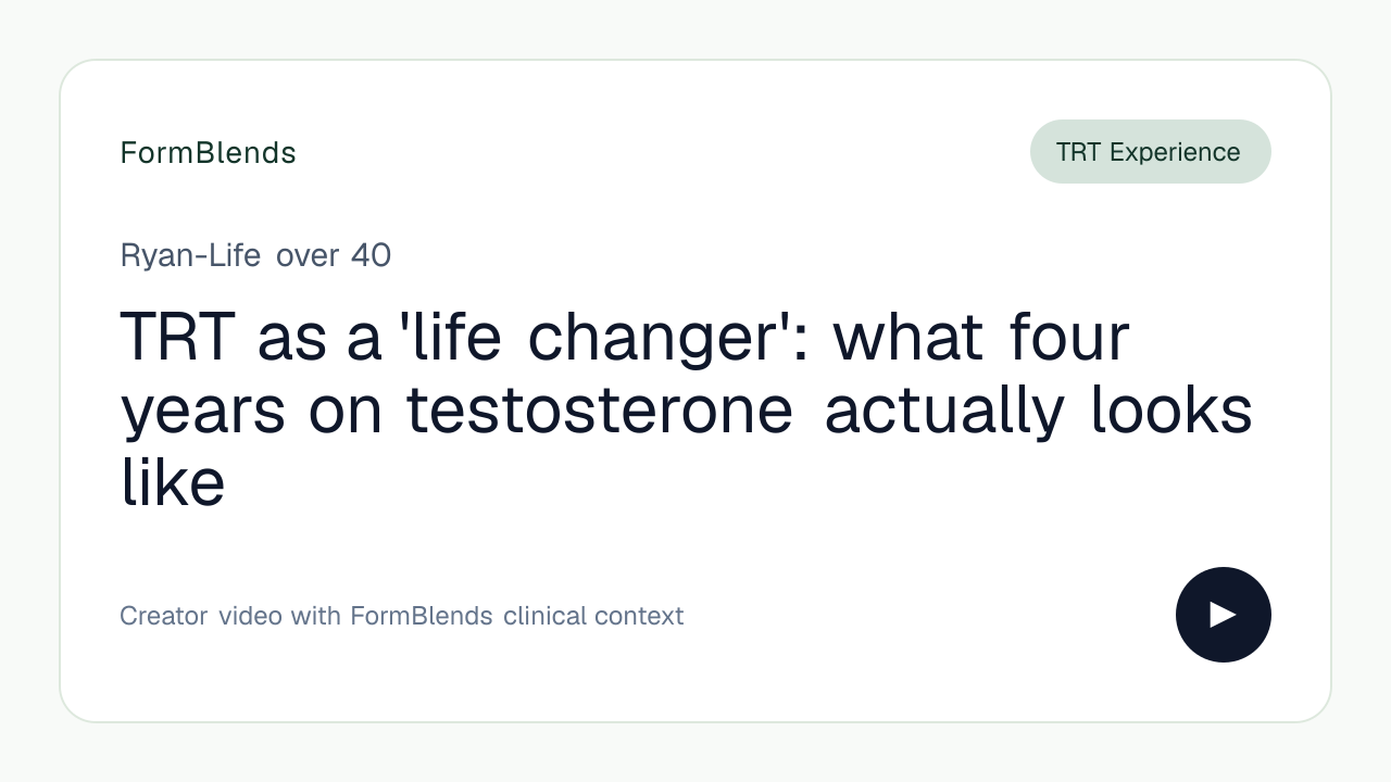 TRT as a 'life changer': what four years on testosterone actually looks like