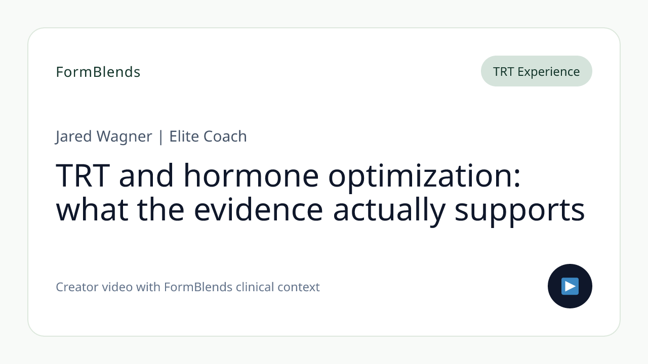TRT and hormone optimization: what the evidence actually supports
