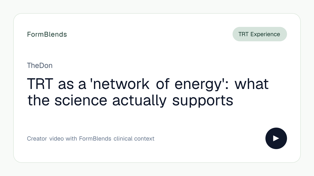 TRT as a 'network of energy': what the science actually supports