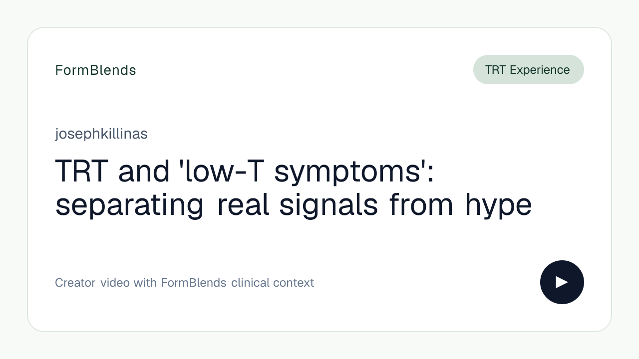 TRT and 'low-T symptoms': separating real signals from hype