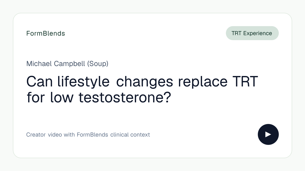 Can lifestyle changes replace TRT for low testosterone?