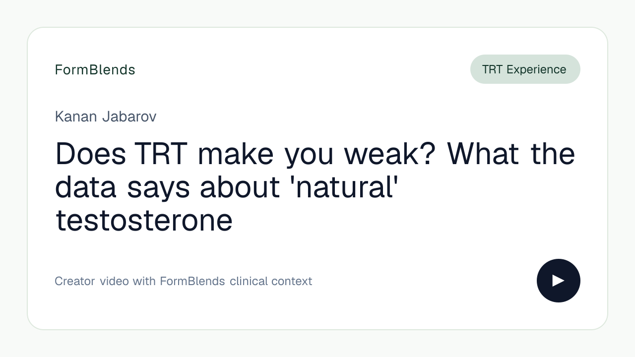 Does TRT make you weak? What the data says about 'natural' testosterone