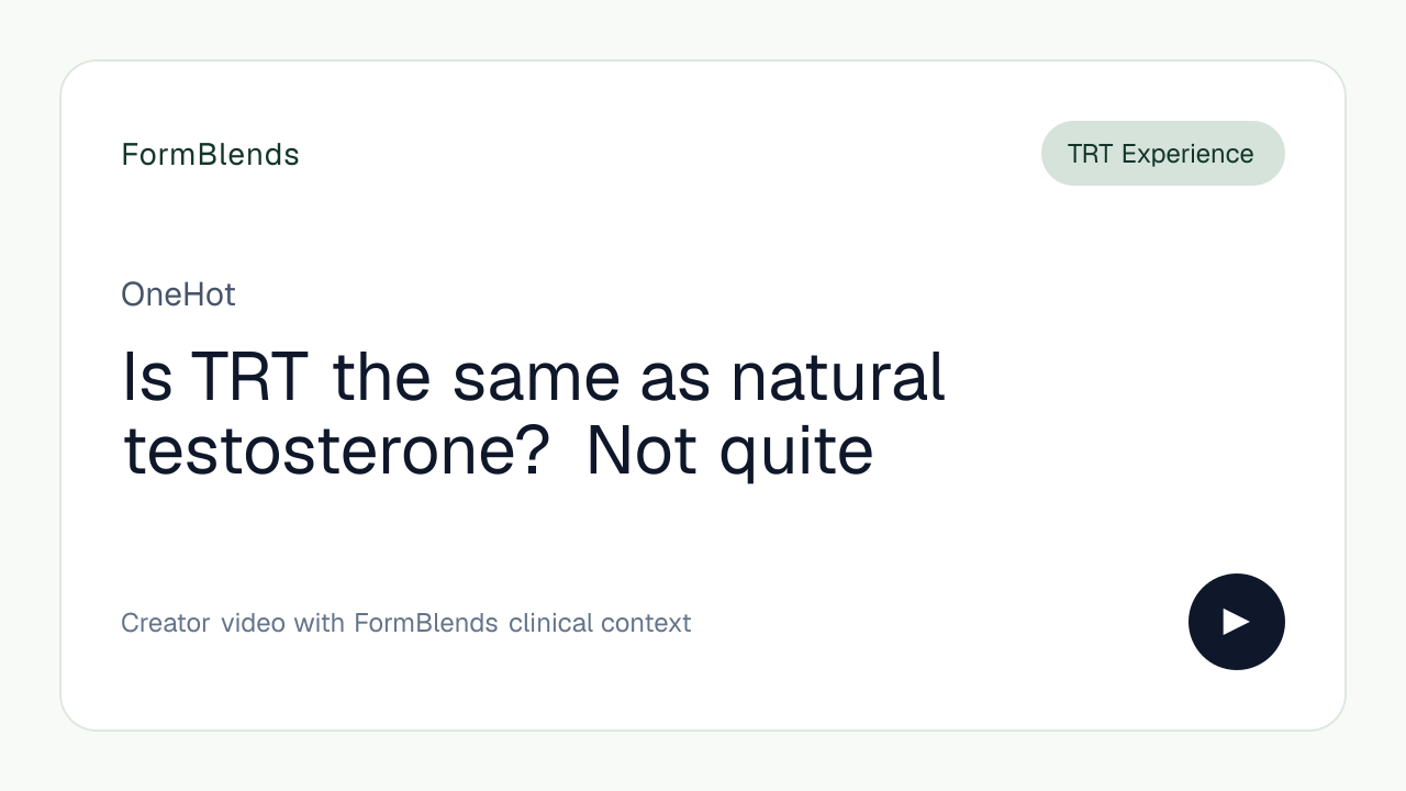 Is TRT the same as natural testosterone? Not quite