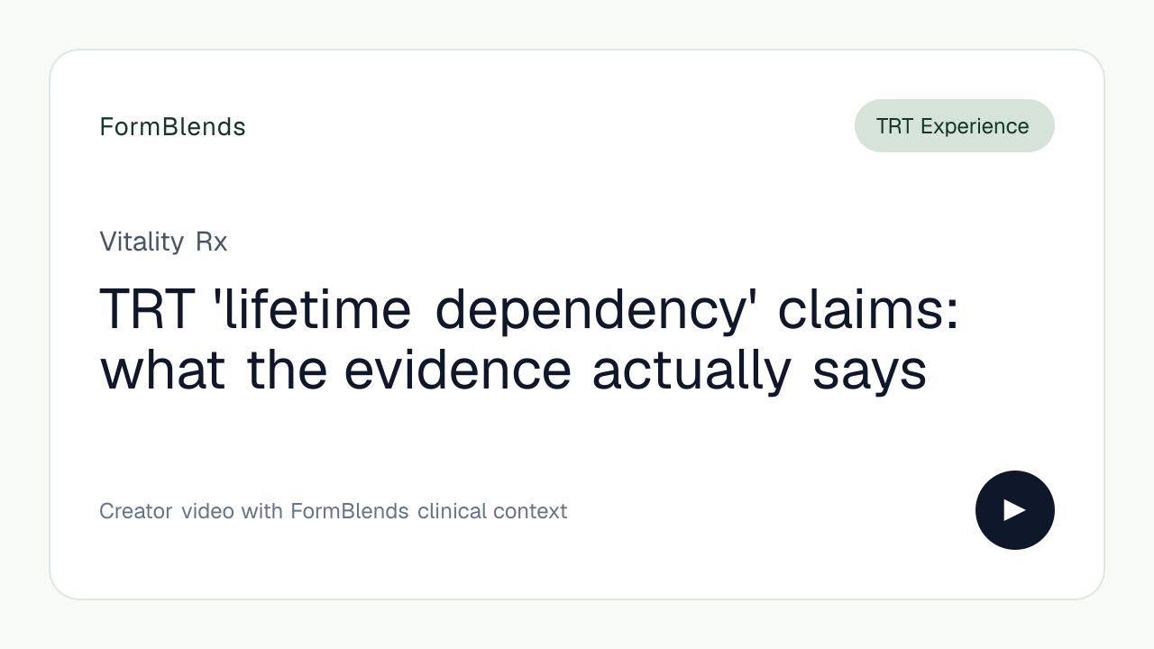 TRT 'lifetime dependency' claims: what the evidence actually says