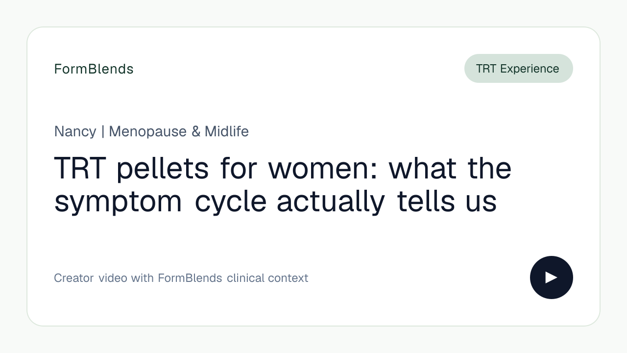TRT pellets for women: what the symptom cycle actually tells us