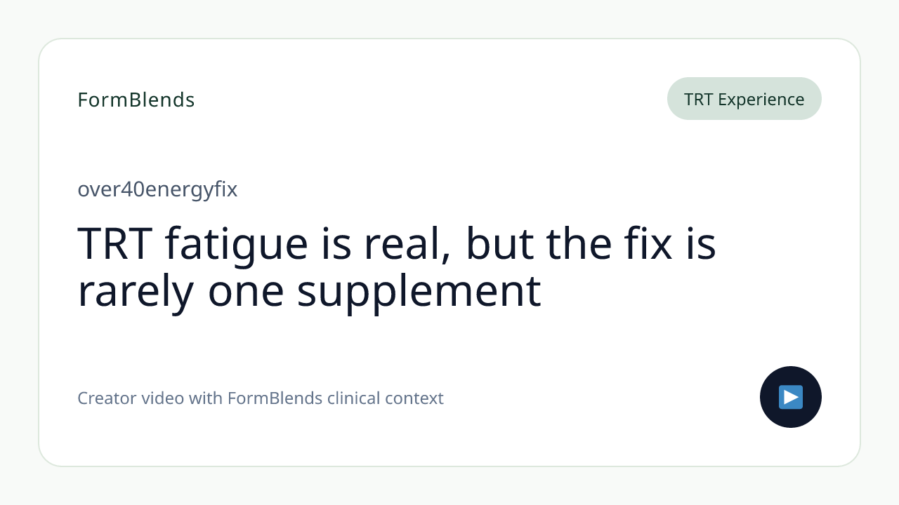 TRT fatigue is real, but the fix is rarely one supplement