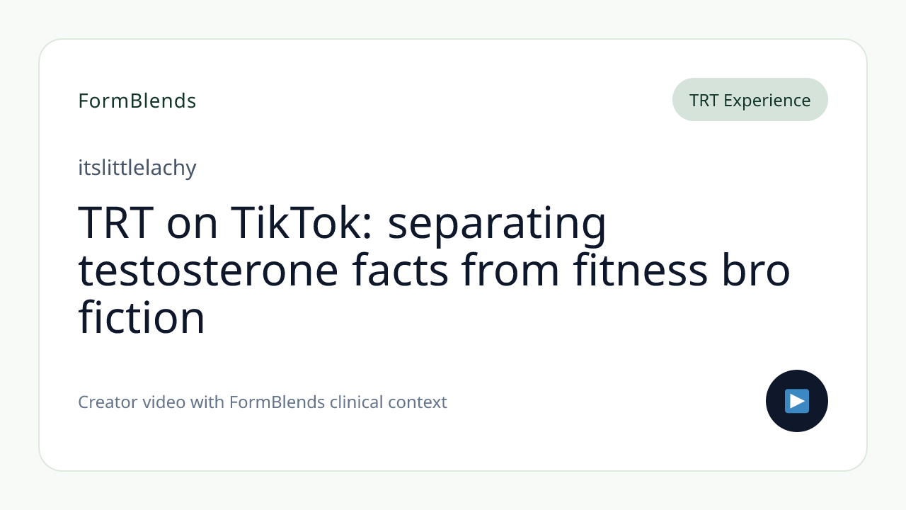 TRT on TikTok: separating testosterone facts from fitness bro fiction