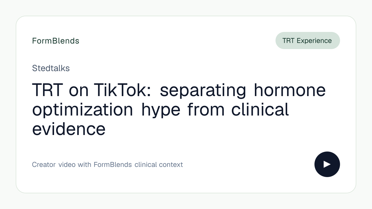 TRT on TikTok: separating hormone optimization hype from clinical evidence