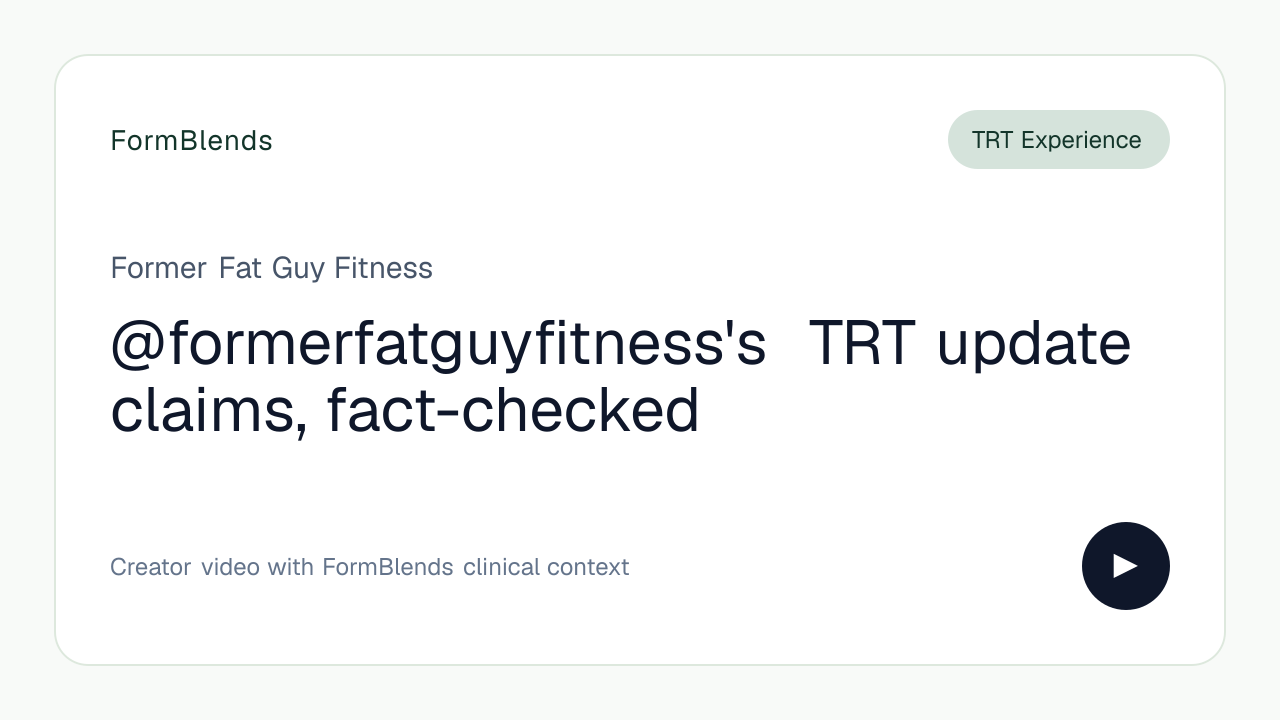 @formerfatguyfitness's TRT update claims, fact-checked