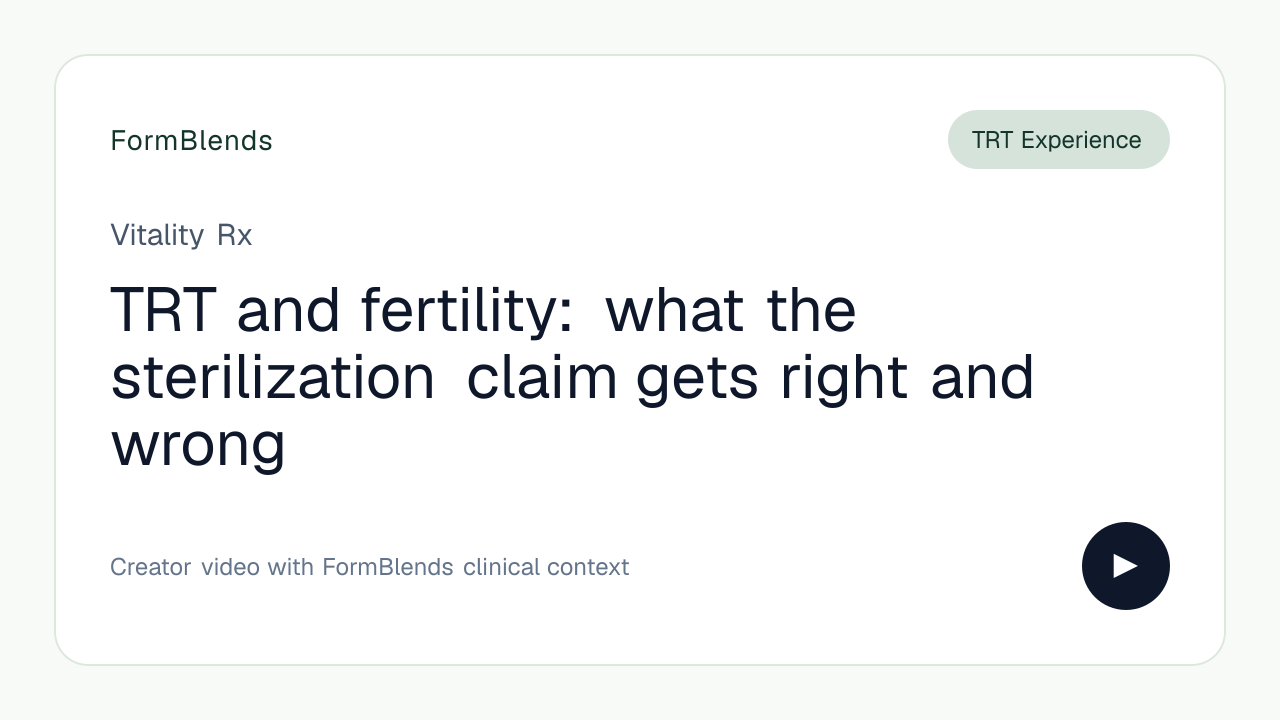 TRT and fertility: what the sterilization claim gets right and wrong