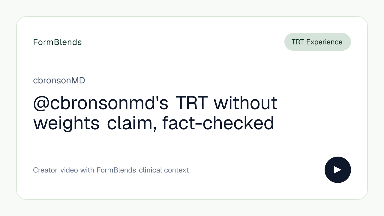 @cbronsonmd's TRT without weights claim, fact-checked