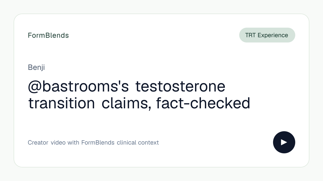 @bastrooms's testosterone transition claims, fact-checked