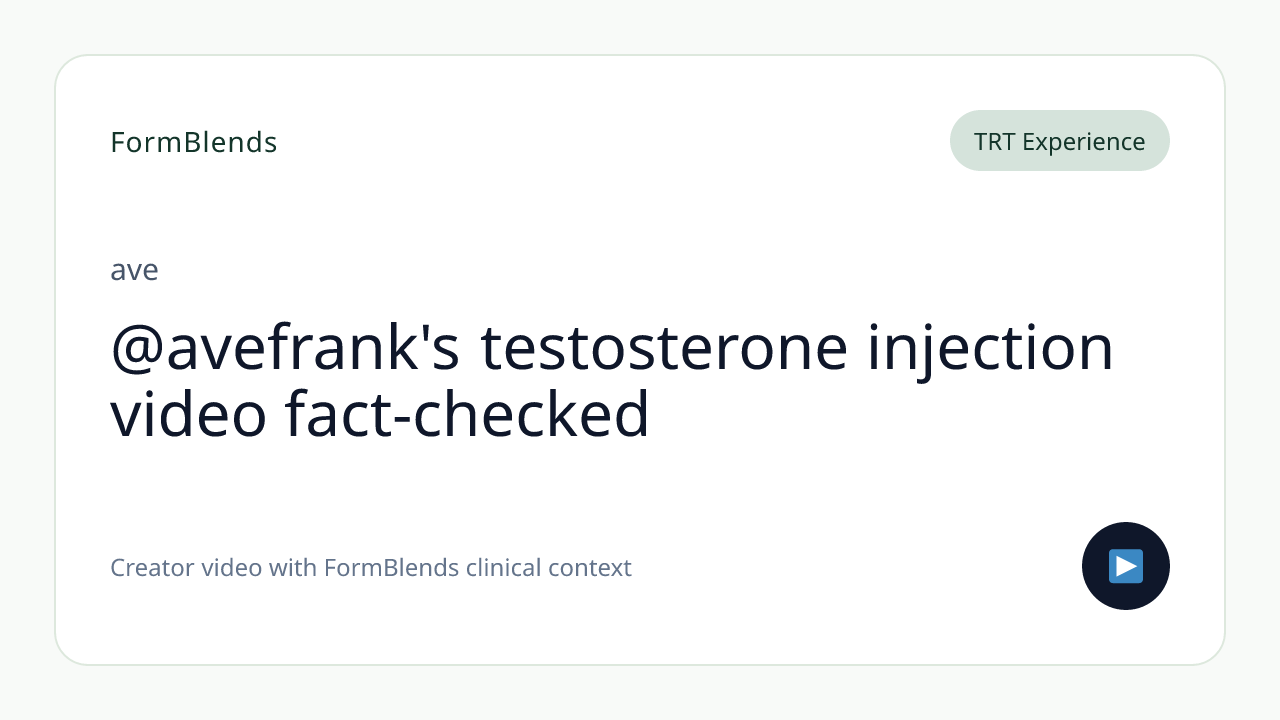 @avefrank's testosterone injection video fact-checked