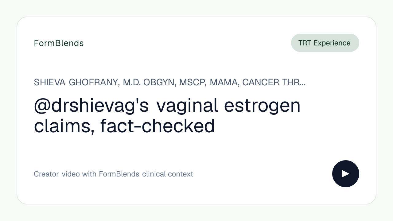@drshievag's vaginal estrogen claims, fact-checked