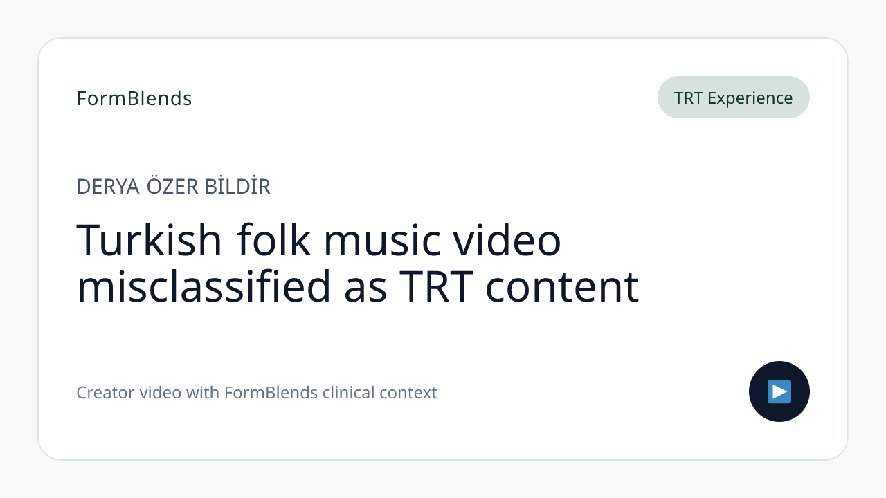 Turkish folk music video misclassified as TRT content
